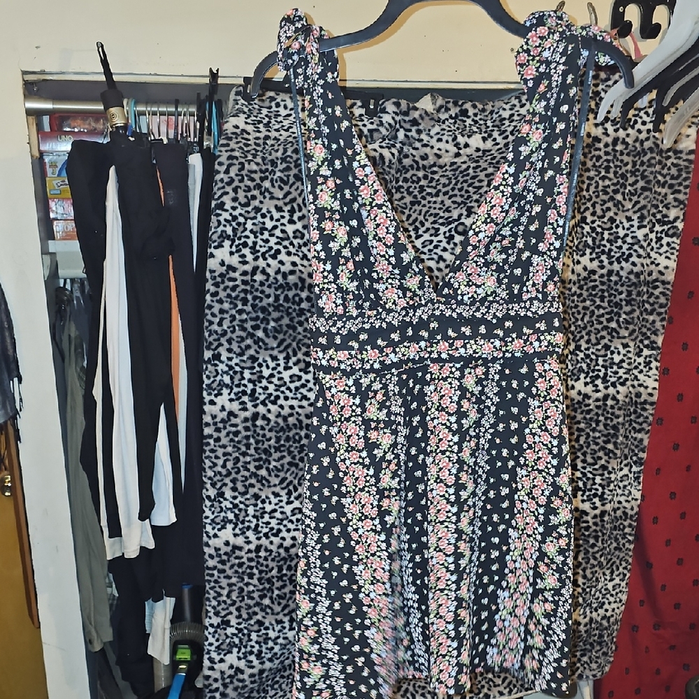 Forever 21 Black Dress with Floral Accents